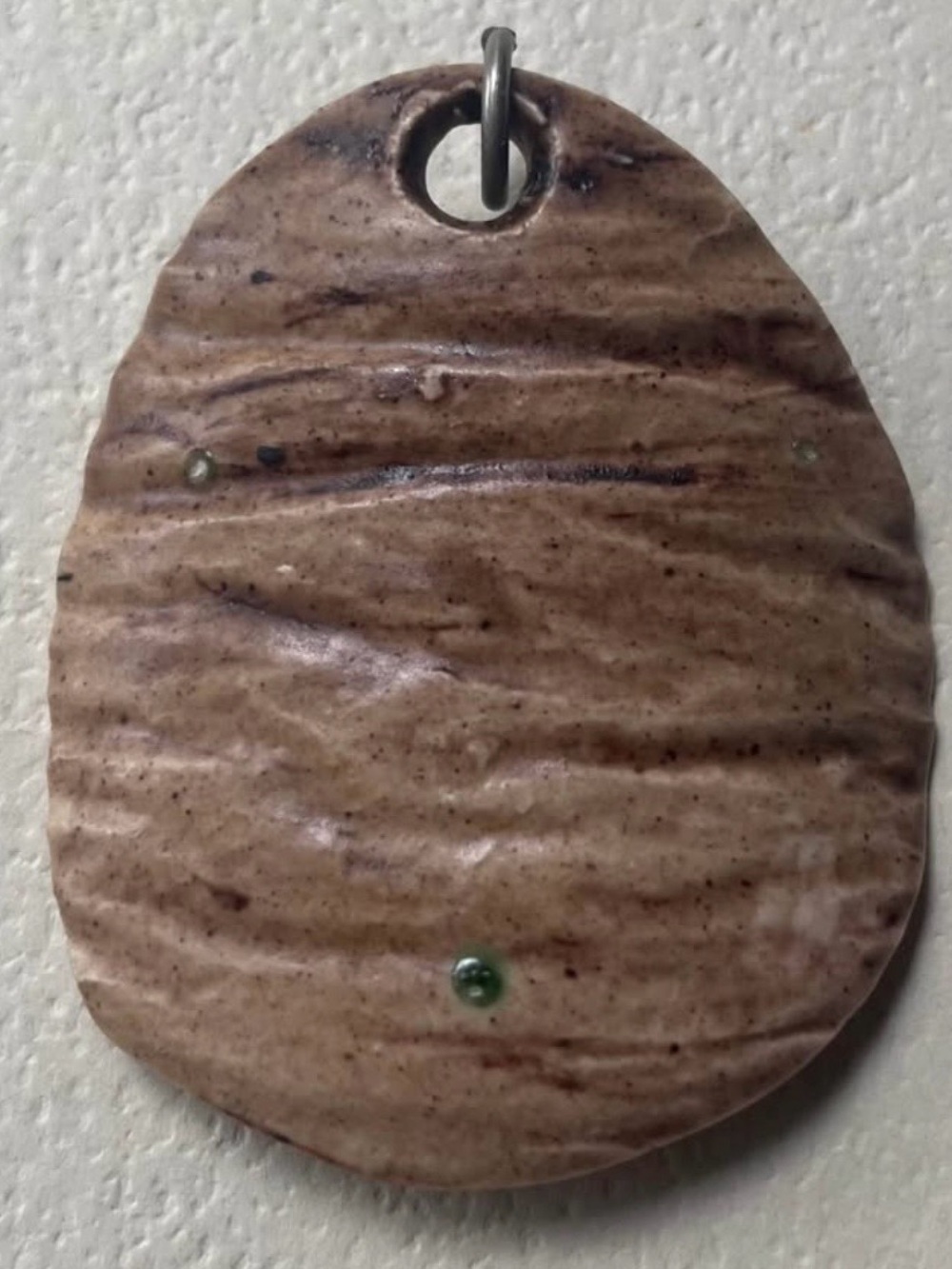 Handmade ceramic art pendant